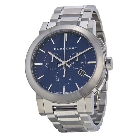 burberry chronograph blue dial stainless steel mens watch bu9363|Burberry Chronograph Blue Dial Stainless Steel Men's Watch .